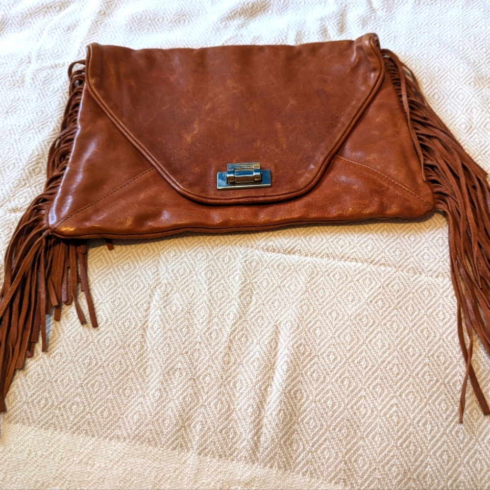 Vintage Leather Purse with Leather Fringe